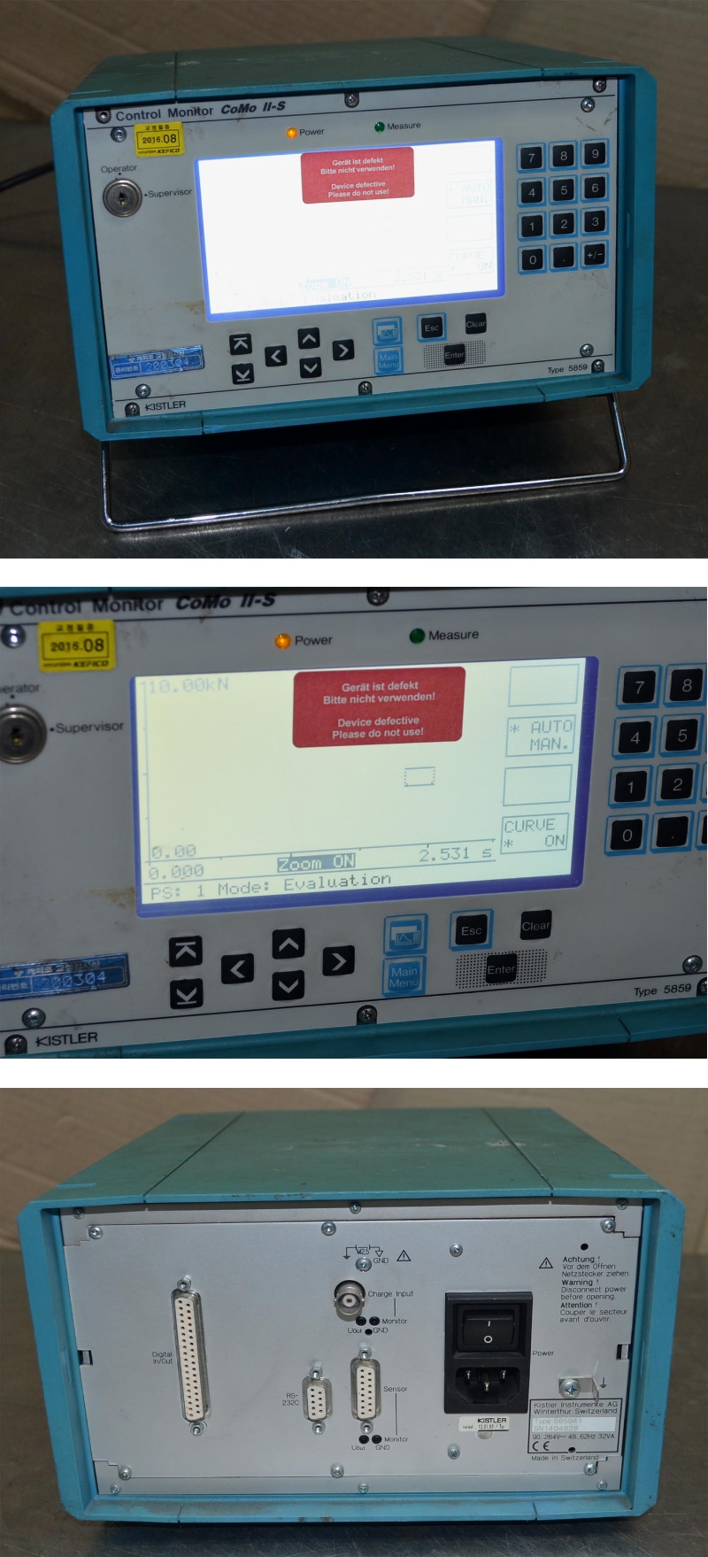 KISTLER Control Monitor CoMo II-S #4 | [중고] KISTLER Control Monitor ...