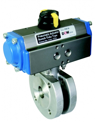 스테인리스 배관용 밸브(Plumbing Valve)_Pneumatic 1-Piece Wafer Flanged Ball Valve ...