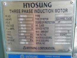 Hyosung High-Voltage Half-Closed Motor 500HP*4P*60HZ*3300V Product Image 10