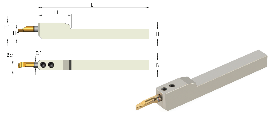 타이니툴 사각 샹크 홀더(Tiny Tools Toolholders - Square Shank) 제품 이미지
