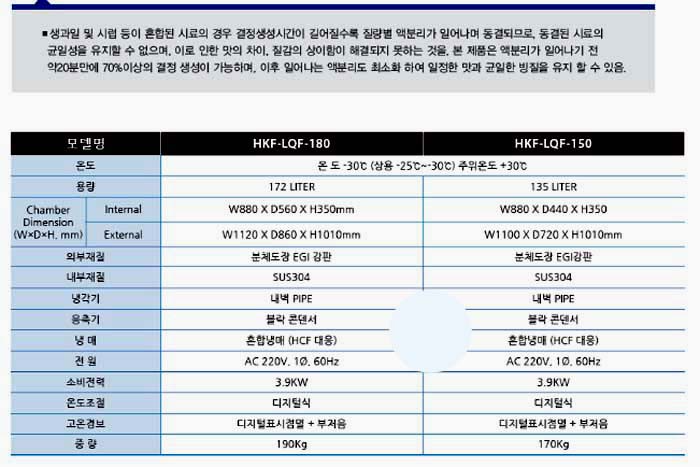 냉동고,초저온냉동고,급속냉동고,급속동결고,액체급속냉동고,액체급속동결고,냉동기,초저온냉동기,급속냉동 제품 이미지