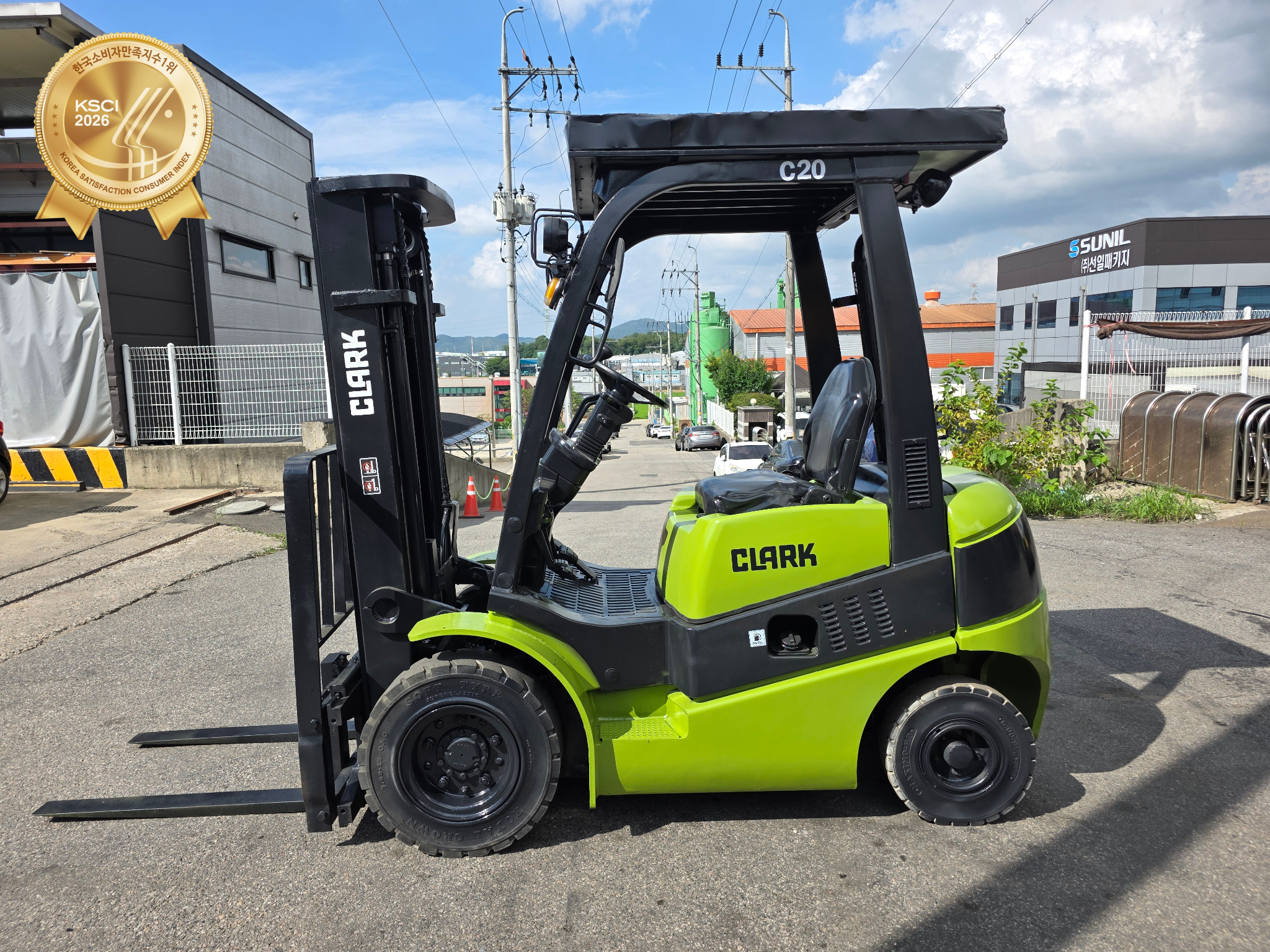 [Clark C20] Equipped with sideshift, Yanmar engine installed, strong engine/transmission used forkli