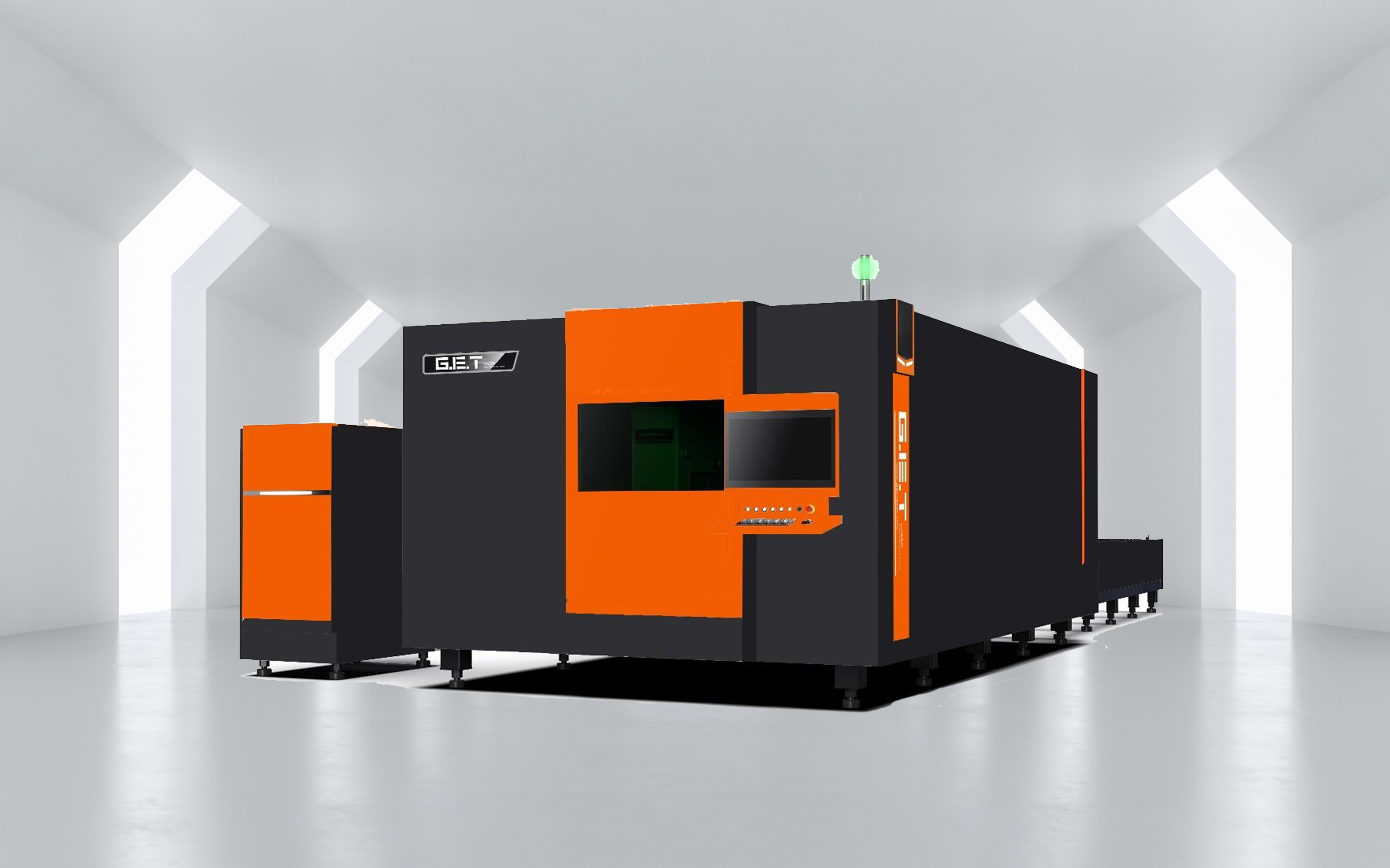 풀커버 테이블교환 파이버레이저-Full Cover 2-Table Fiber Laser Cutting Machine