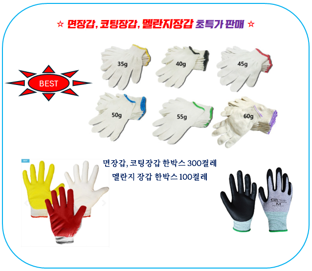 Guardman Advanced Cotton Gloves 35 g to 60 g (1 box 300 sets)