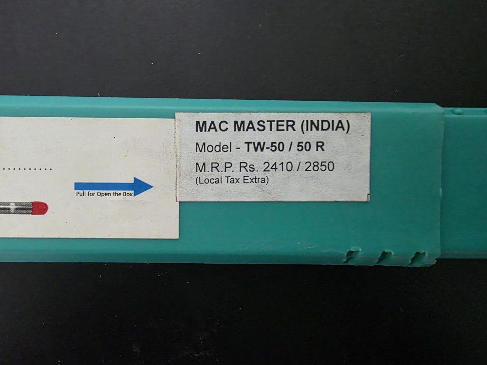 MacMASTER TW-50R 토크렌치 | [중고] MacMASTER, 공구 · 부품 · 소재 · MRO - 작업 · 전동공구 ...