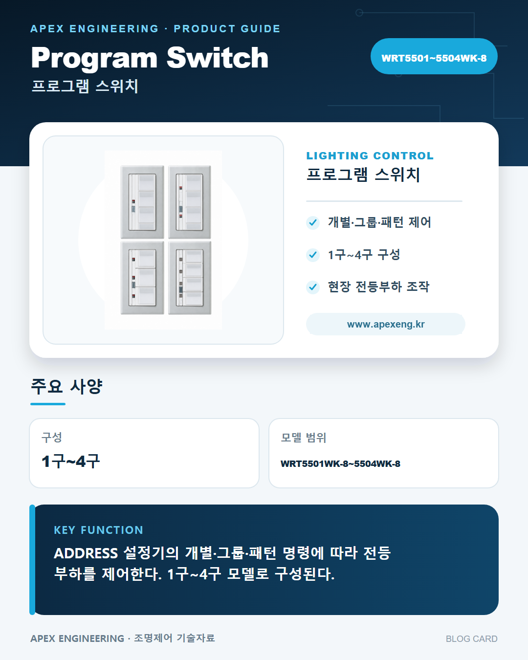 WRT5504K-8,WRT5503K-8,WRT5502K-8,WRT5501K-8(파나소닉조명제어 프로그램스위치)