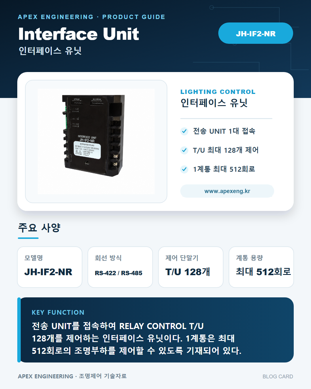 JH-IF2-NR(조명제어인터페이스유닛)도시바조명제어