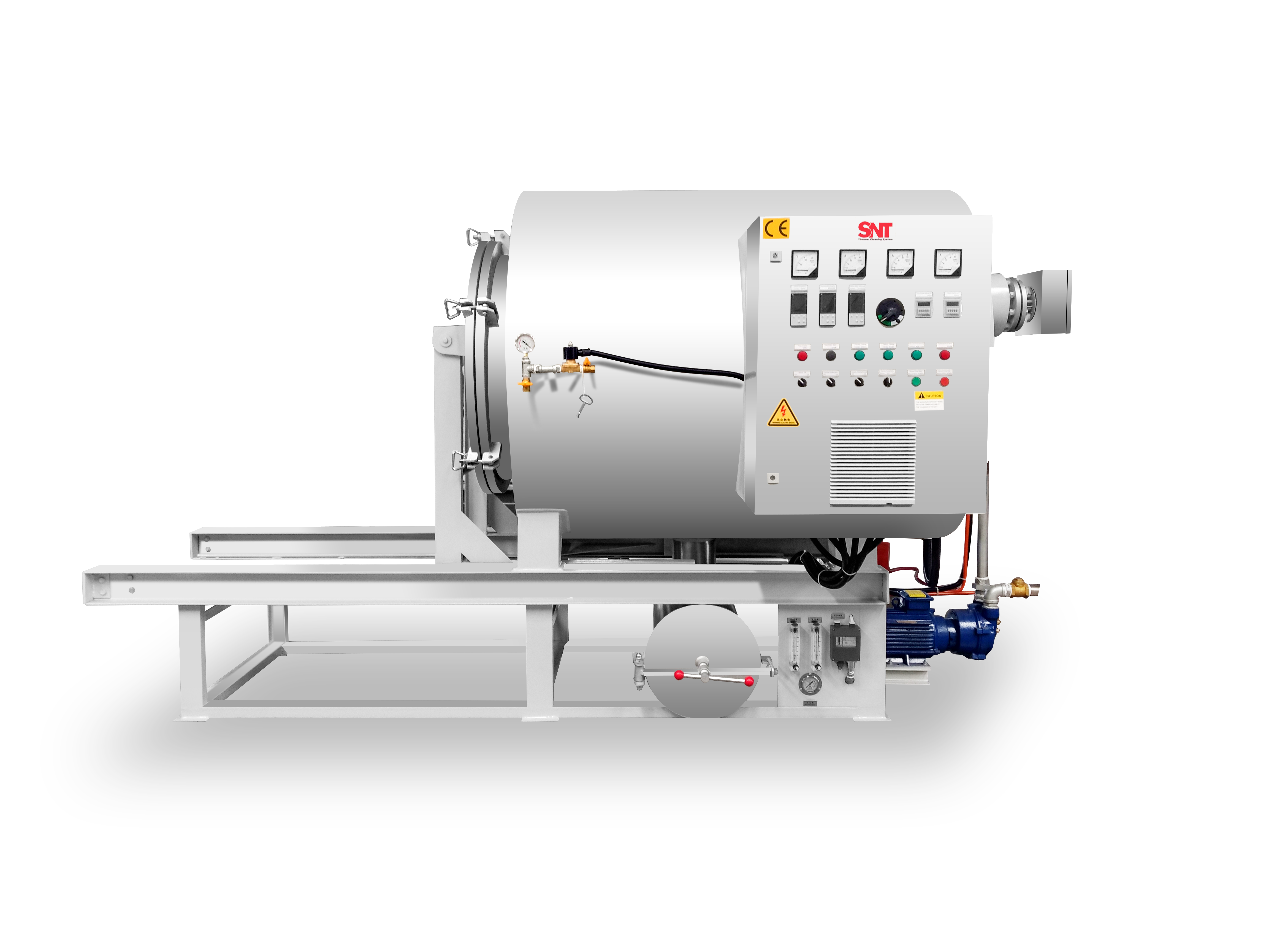 Vacuum pyrolysis cleaning furnace