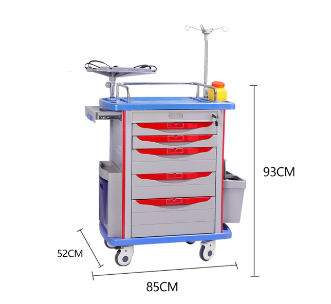Hospital wagon Multipurpose Handcar 5-tier Hospital Dressing Car Shelf Kitchen Emergency Cart Resusc Product Image 2