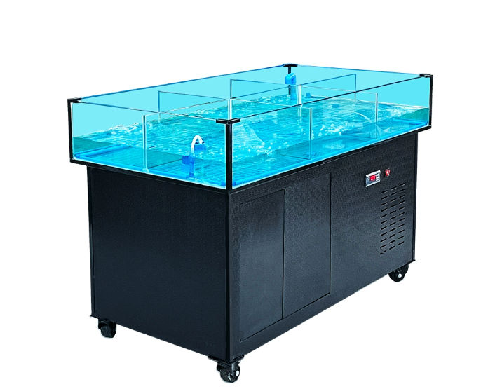 횟집 수족관 2.4*0.8*1m 이동식 수조 활어 키우기 물고기 조개 대게 축양장 이동식 해산물 어항 수산 마트 식당 시장