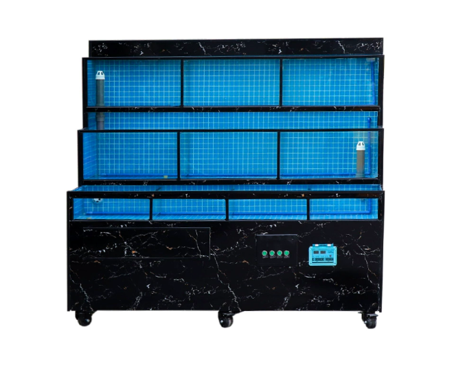 Sashimi Restaurant Aquarium 2.4*0.85*1.65m Fish Farm Mobile Fishing Port Seafood Market Shell Japanese Seafood Crab Restaurant Seafood Glass Hotel Commercial