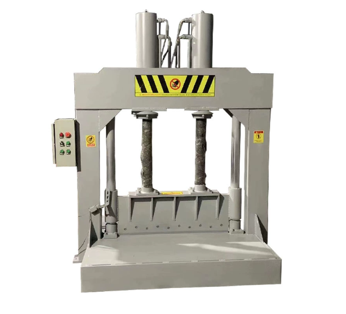 Hydraulic rubber cutter 60 tons 7.5 KW gripping model Waste pressure Factory cutter Recycling Vertical crane Plastic film brake facility