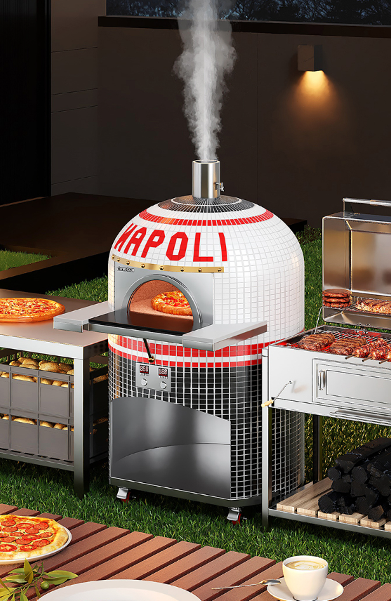 화덕 피자 굽는 기계 14KW 케밥 장작 구이 50초 굽기 오븐 제과 제빵 스토브 양식 전기 가열 고기 스테이크 치킨 전열 빵