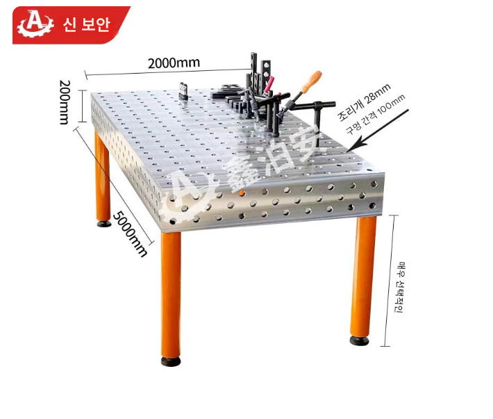 용접 테이블 작업대 2000*5000*200mm 정반 다이 제관 턴테이블 주철 3D 플렉시블