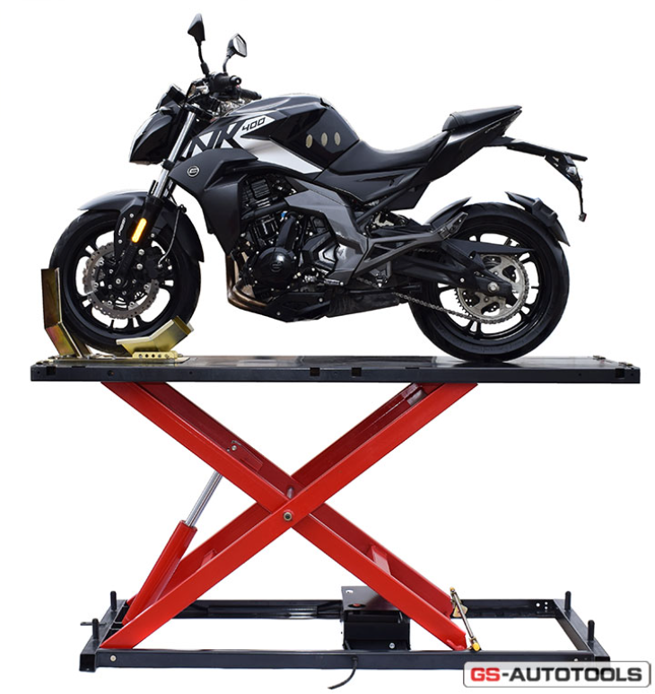 오토바이 정비대 400kg 하중 바이크 리프트 183cm 수리 거치대 휠 받침대 플랫폼 공압 작업대 리프팅 스쿠터 공업사 바퀴