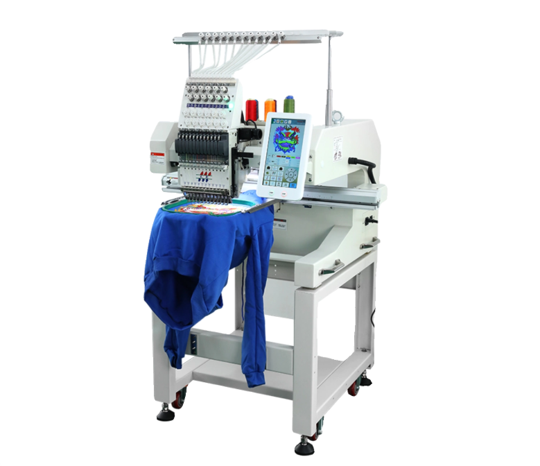 대형 자수 미싱 기계 플랫 의류 혼용 싱글 12바늘 35×50cm 산업용 로고 공장 머신 테이블 디지털 모터 110W 트리밍