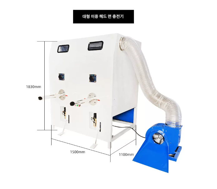 인형 솜 충전 기계 2구 대형 충진기 탁상용 기계 볼륨 대형 장난감 주입기 쿠션 충전기 흡입기 베개 패딩 점퍼 의류 옷 봉제