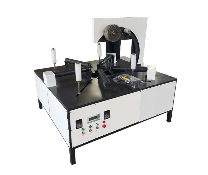 타이어 랩핑기 자동 원형 권선기 0.55KW 화물차 바퀴 포장 스트레치 필름 포장기 케이블 전선 튜브 PP 호스 와이어 공장