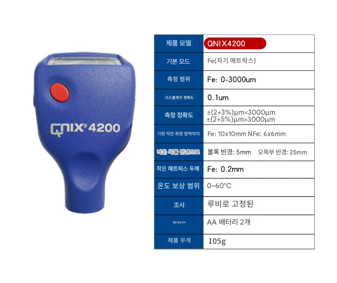 코팅 두께 측정기 3000um 비철 피막 도장 도막 게이지 페인트 아연 도금 산화막용 금속 산업용 공장 작업 제품 이미지 2