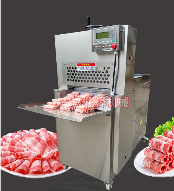 업소용 육절기 3000W 0.3톤 대패 슬라이서 삼겹살 전동 고기써는기계 햄 샤브샤브 세절기 냉동육 절단기 후지 분쇄 공장 제품 이미지 3
