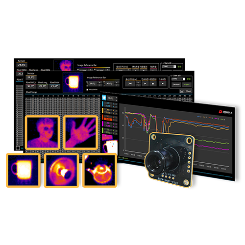 32×32 Pixel Non-Contact Infrared Temperature Sensor IR Module DTPA-UART-3232-TestKit