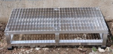 Aluminum Grating 1-Step Mobile Safety Stair Platform
