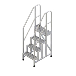 Aluminum Grating Handrail Mobile Safety Stair Platform