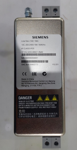 SIEMENS LINE FILTER 1AC 200~240V 18A