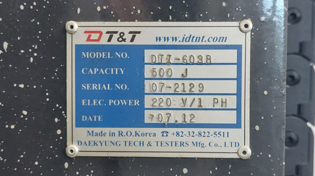 중고 대경테크 DTI-603B 충격시험기 Impact Testing Machine 500J 제품 이미지