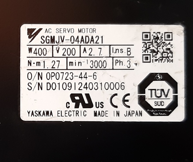 SGMJV-04ADA21 YASKAWA AC SERVO MOTOR 케이블포함 | [중고] YASKAWA, 자동화 · 로봇 ...