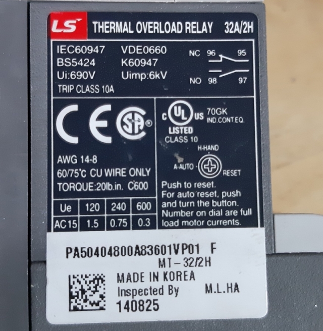 MC-9b MT-32 교류전자개폐기 세트 DC24V 실사용품 제품 이미지