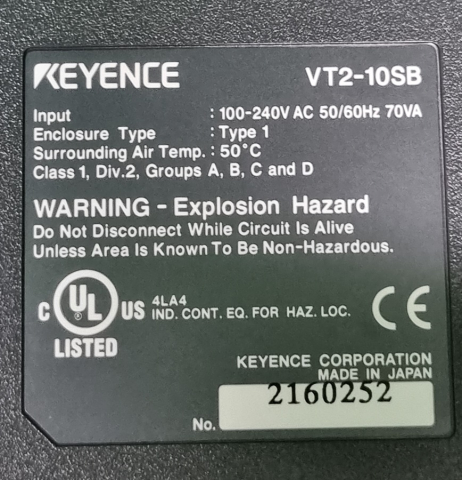 VT2-10SB KEYENCE 터치 | [중고] 자동화 · 로봇 · 계측 · 시험 - FA부품 - 터치스크린 · 디스플레이 ...