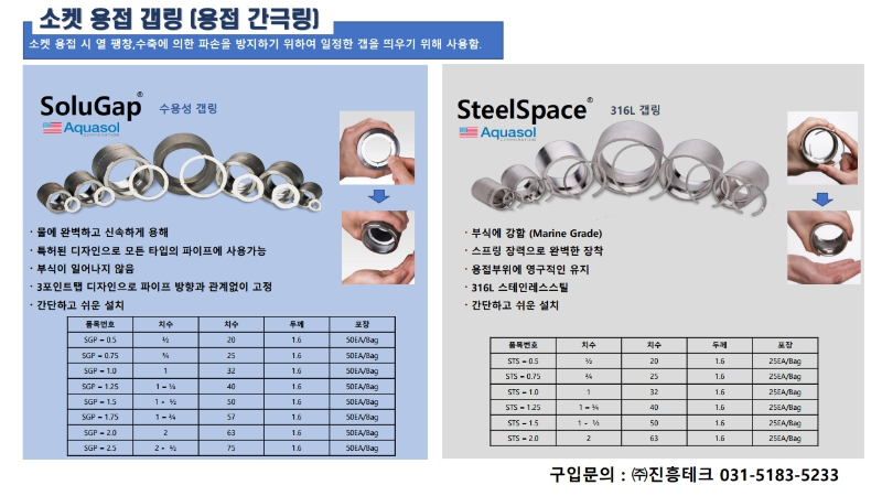 소켓용접갭링(간극링)