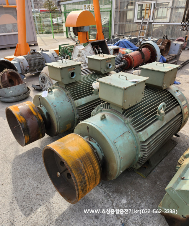 효성 양축 권선형 크레인모터(60%ED) 160KW*10P*60HZ*440V