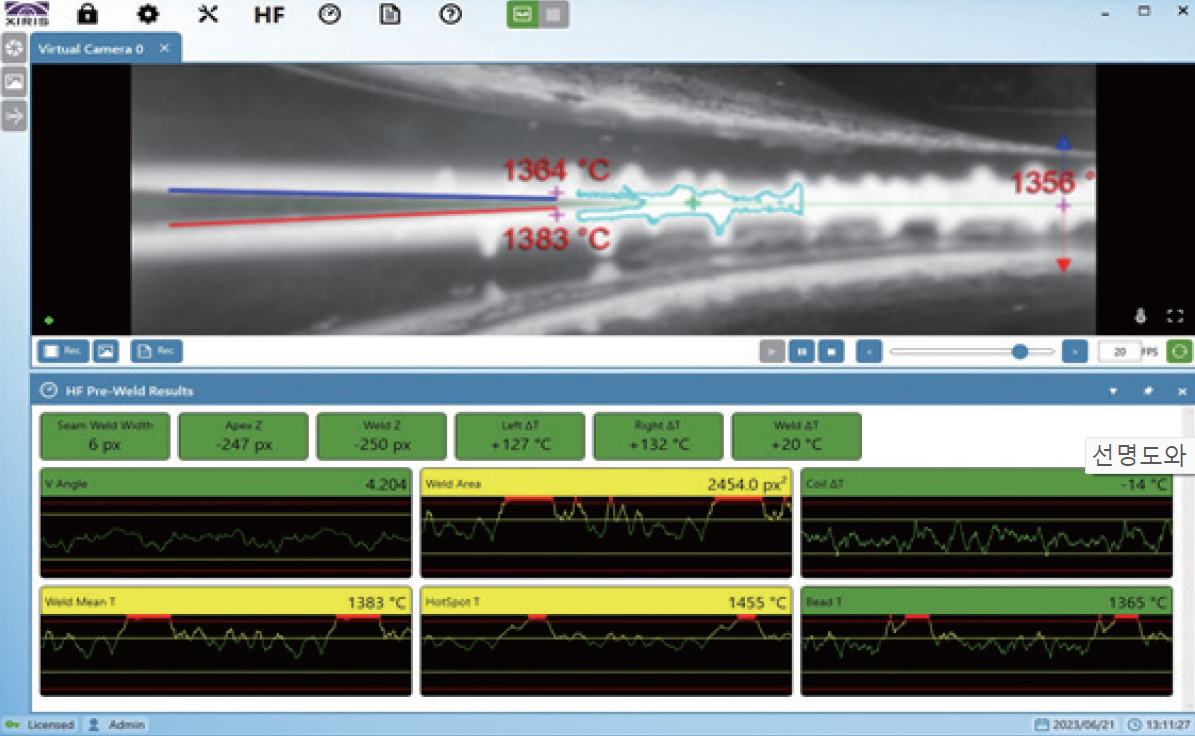 고주파 ERW 파이프용접 실시간 모니터링 시스템, Pre HF ERW Pipe welding monitoring system