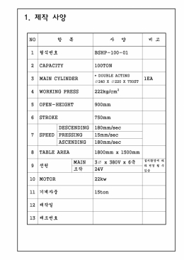 (주문제작) 100톤 유압프레스 제품 이미지 5