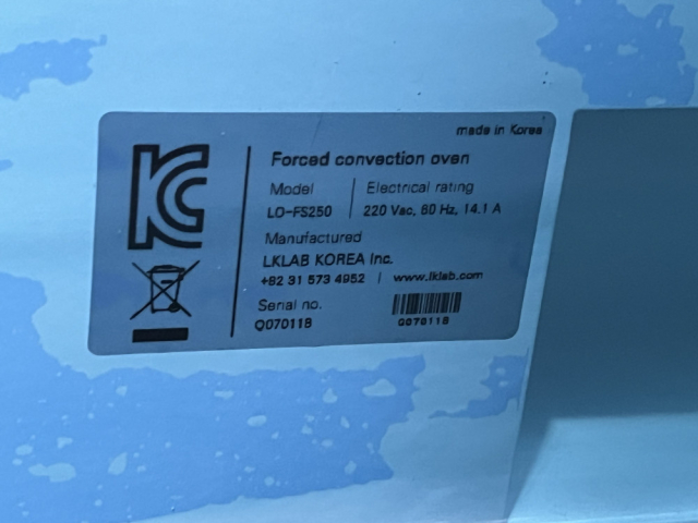 엘케이랩코리아 Forced Convection Oven 중고 강제 순환 건조기 LO-FS250 제품 이미지