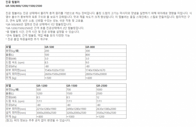 진공 텀블러 GR-1200 제품 이미지