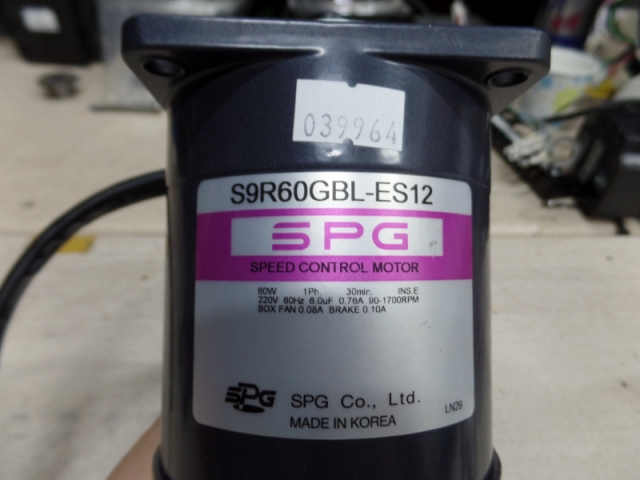 SPG SPEED CONTROL MOTOR S9R60GBL-ES12 | [중고] SPG, 자동화 · 로봇 · 계측 · 시험 ...